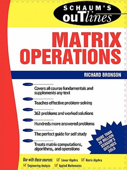 Schaum's Outline of Matrix Operations, Richard Bronson - Paperback - 9780070079786
