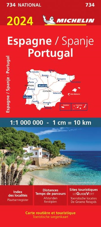 Michelin Wegenkaart 734 Spanje & Portugal 2024, niet bekend - Gebonden - 9782067262638