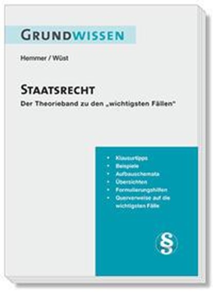 Grundwissen Staatsrecht, Karl-Edmund Hemmer ;  Achim Wüst - Paperback - 9783968381169