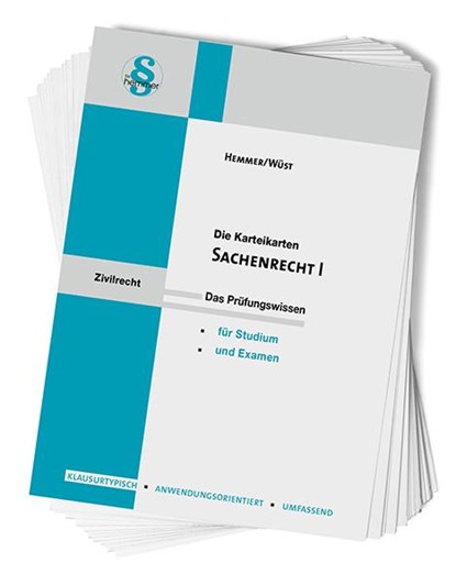 Karteikarten Sachenrecht I, Karl-Edmund Hemmer ;  Achim Wüst - Paperback - 9783968382586