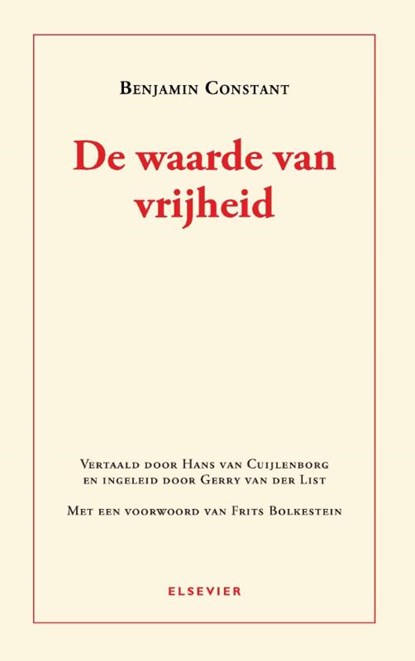 De waarde van vrijheid, Benjamin Constant - Paperback - 9789035252585