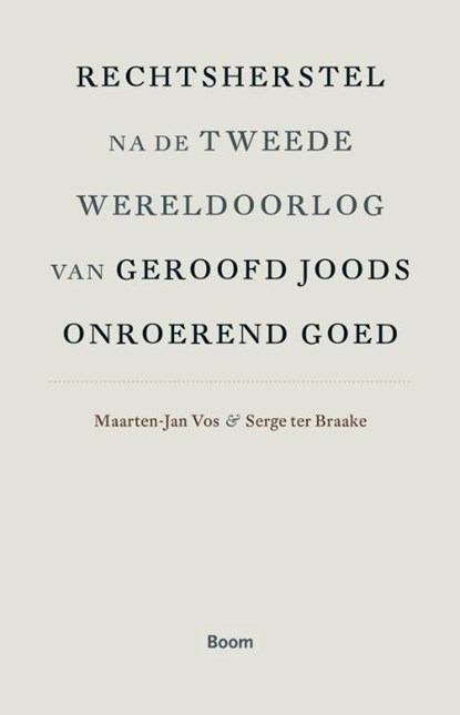 Rechtsherstel na de Tweede Wereldoorlog van geroofd Joods onroerend goed, Serge ter Braake ; Maarten-Jan Vos - Ebook - 9789461274465