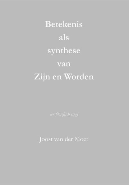 Betekenis als synthese van Zijn en Worden, Joost van der Moer - Paperback - 9789464913897
