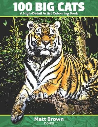 100 Big Cats - A High Detail Artist Colouring Book, Matt Brown - Paperback - 9798706497521