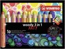 woody 3 in 1, multitalent kleurpotlood, ARTY etui 10 kleuren + puntenslijper - STABILO - 4006381547147