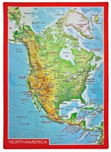 Reliëfpostkaartje Noord-Amerika North America met 3D reliëf - ansichtkaart georelief met voelbaar reliëf 10x15cm - Georelief - 4251405900754