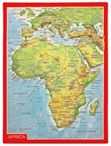 Reliëfpostkaartje Afrika 3D - ansichtkaart Afrika Georelief 10 x 15 cm - Georelief - 4251405900778