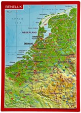 Reliëfpostkaartje Benelux met 3D reliëf - ansichtkaart georelief met voelbaar reliëf 10x15cm -  - 4251405901416