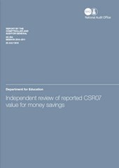 Independent review of reported CSR07 value for money savings