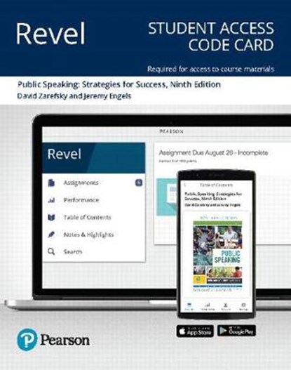 Public Speaking Revel Access Code, ZAREFSKY,  David ; Engels, Jeremy - Gebonden - 9780134892597