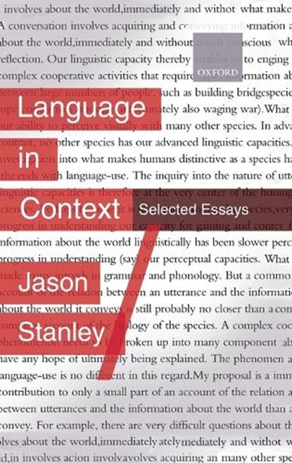 Language in Context, JASON (RUTGERS UNIVERSITY,  New Jersey) Stanley - Gebonden - 9780199225927