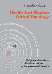 The Birth of Modern Critical Theology