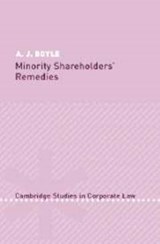 Minority Shareholders' Remedies - A. J. (University of London) Boyle - 9780521169455