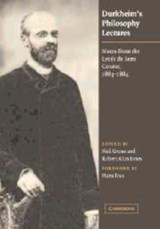 Durkheim's Philosophy Lectures - Emile Durkheim - 9780521175425