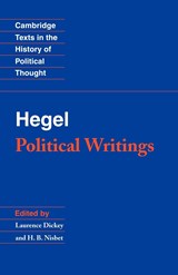 Hegel: Political Writings - Georg Wilhelm Fredrich Hegel - 9780521459754