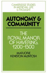 Autonomy and Community - MARJORIE KENISTON (UNIVERSITY OF COLORADO,  Boulder) McIntosh - 9780521526098