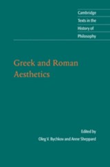 Greek and Roman Aesthetics -  - 9780521547925