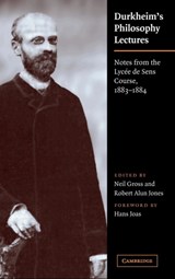 Durkheim's Philosophy Lectures - Emile Durkheim - 9780521630665