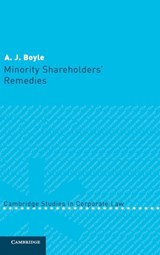 Minority Shareholders' Remedies - A. J. (University of London) Boyle - 9780521791069