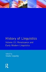 History of Linguistics Vol III - Giulio C. Lepschy - 9780582094932