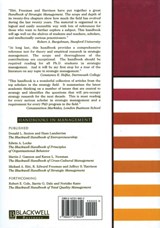 The Blackwell Handbook of Strategic Management - Michael A. (Texas A & M University) Hitt ; R. Edward (University of Virginia) Freeman ; Jeffrey S. (University of Richmond) Harrison - 9780631218609