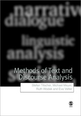 Methods of Text and Discourse Analysis - Stefan Titscher ; Michael Meyer ; Ruth Wodak ; Eva Vetter - 9780761964834