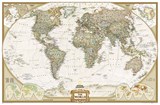 Wereldkaart politiek GROOT - World political antique large flat laminated ENG 1/22,44M - National Geographic - 9780792283270