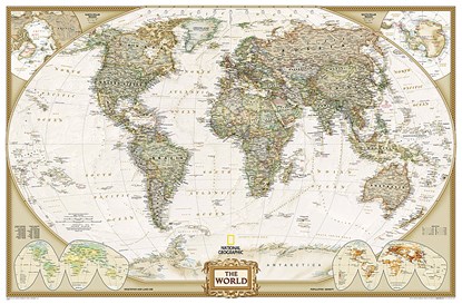 Wereldkaart politiek GROOT - World political antique large flat laminated ENG 1/22,44M, unknown - Gebonden - 9780792283270