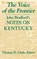 The Voice of the Frontier, Thomas D. Clark - Gebonden - 9780813118017