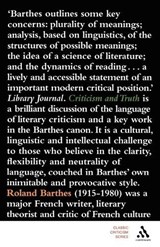 Criticism and Truth - Roland Barthes - 9780826494740