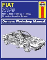 Fiat X1/9 (74 - 89) Haynes Repair Manual - Haynes Publishing - 9780857337344