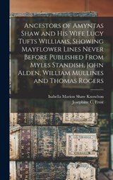 Ancestors of Amyntas Shaw and His Wife Lucy Tufts Williams, Showing Mayflower Lines Never Before Published From Myles Standish, John Alden, William Mullines and Thomas Rogers - Josephine C Frost ; Isabella Marion Shaw Knowlton - 9781015721876