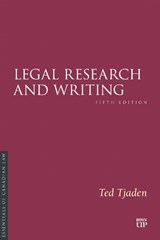 Legal Research and Writing - Theodore John Tjaden - 9781049804606