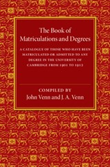 The Book of Matriculations and Degrees -  - 9781107511934