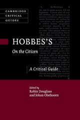 Hobbes's On the Citizen - Robin (King's College London) Douglass ; Johan (Universiteit van Amsterdam) Olsthoorn - 9781108434447