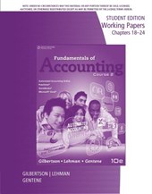 Working Papers for Gilbertson/Lehman/Gentene's Fundamentals of Accounting: Course 2, 10th
