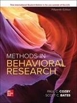 Methods in Behavioral Research ISE - Paul Cozby ; Scott Bates - 9781266177682