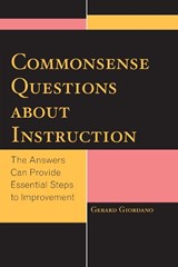 Commonsense Questions about Instruction - Gerard Giordano - 9781475805086