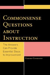 Commonsense Questions about Instruction - Gerard Giordano - 9781475805093