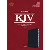 KJV Super Giant Print Reference Bible, Black Genuine Leather, Indexed - Holman Bible Publishers - 9781535954587
