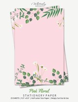 Pink Floral Stationery Paper - Writerly Paperie - 9781636572482