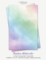 Rainbow Watercolor Stationery Paper - Writerly Paperie - 9781636572550