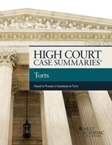 High Court Cases Summaries, Torts Keyed to Prosser - Publisher's Editorial Staff - 9781683282525