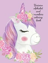 Unicorn alphabet and numbers coloring book