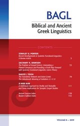 Biblical and Ancient Greek Linguistics, Volume 8 - PORTER,  Stanley E ; O'Donnell, Matthew Brook - 9781725256514
