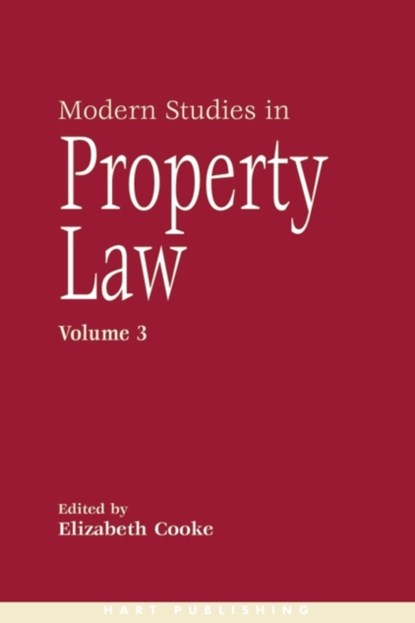 Modern Studies in Property Law - Volume 3, Elizabeth Cooke - Gebonden - 9781841135588