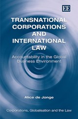 Transnational Corporations and International Law - Alice de Jonge - 9781849803687