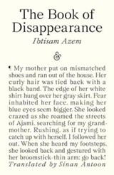 The Book of Disappearance - Ibtisam Azem - 9781916751026