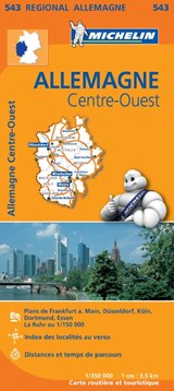 Michelin Wegenkaart 543 Duitsland Midden-West - Michelin - 9782067183582