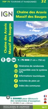 Chaine des Aravis Massif des Bauges 1:75 000 -  - 9782758552529